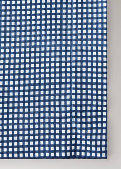 Vichy check cotton tablecloth for 8 to 10 guests — Blue 3