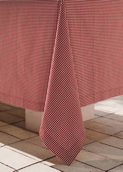 Vichy check cotton tablecloth for 8 to 10 guests — Red 5