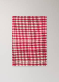Vichy check cotton tablecloth for 8 to 10 guests — Red 7