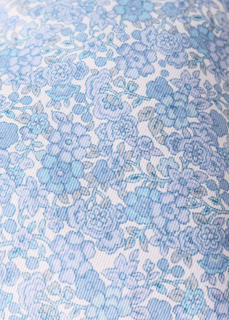 Heart print cotton cushion — Blue