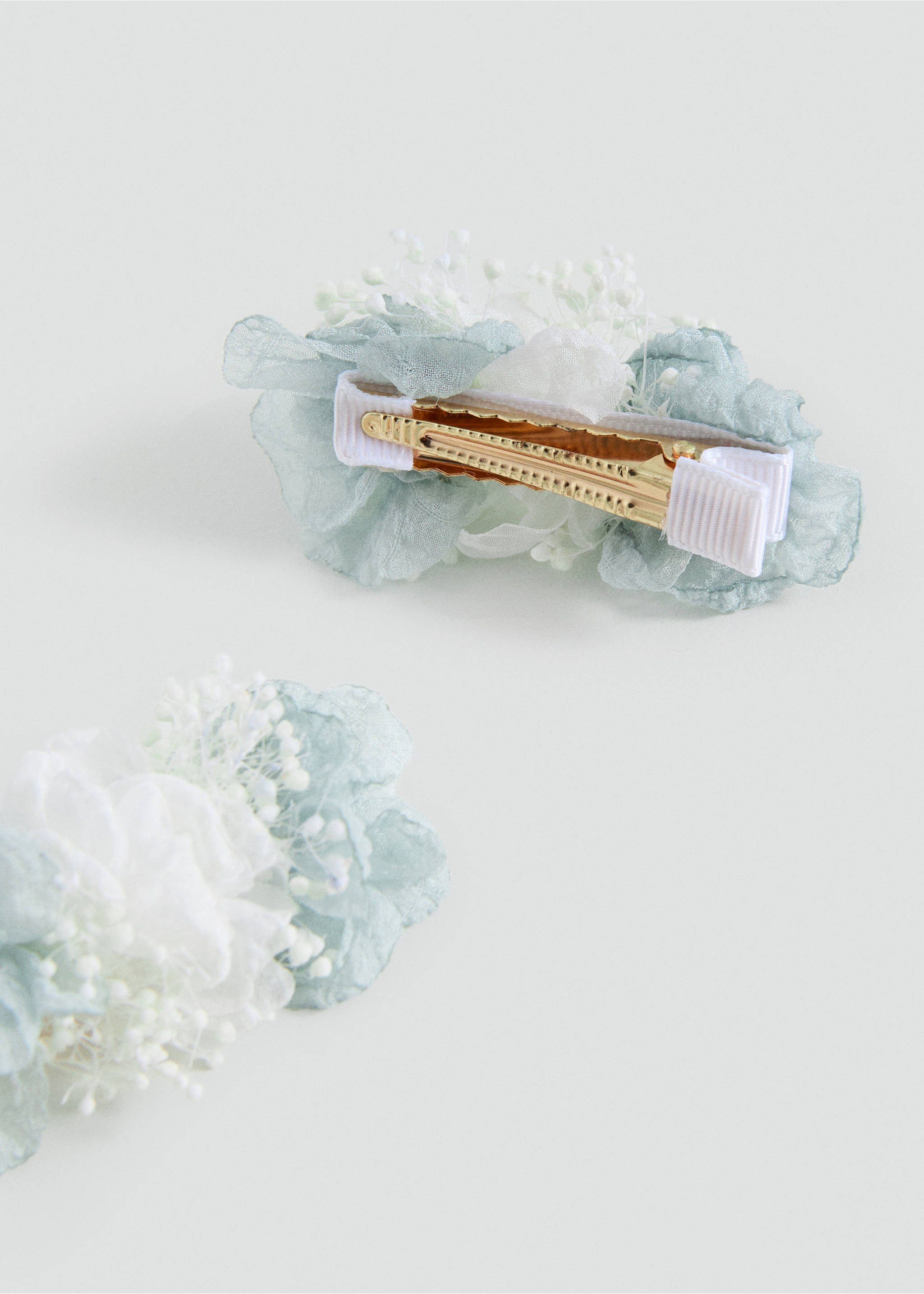 Pack 2 pasadores flor - Plano medio, Verde agua. Ref: 27093708-00.