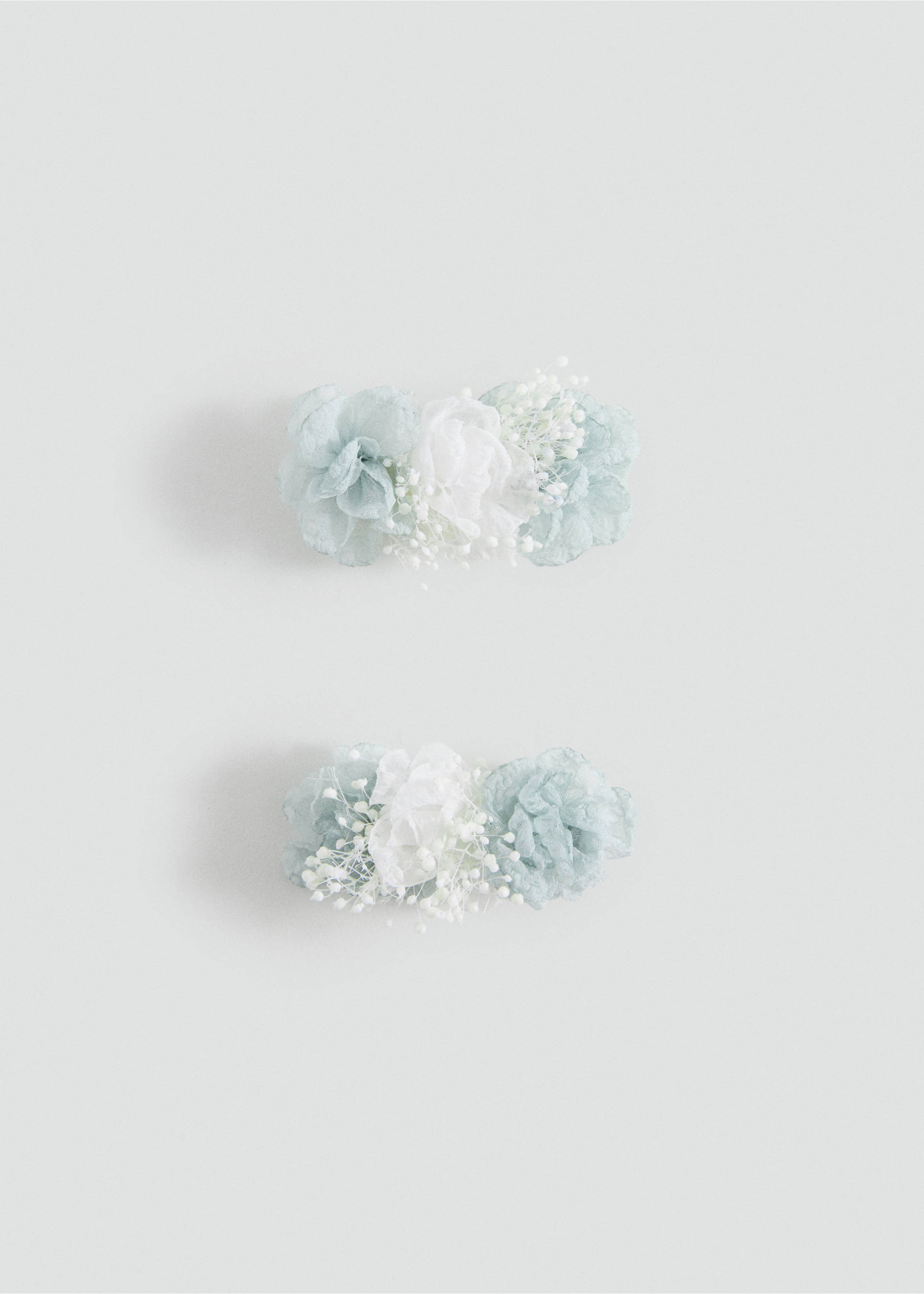 2 pack flower hairclips - Article without model, Aqua Green. Ref: 27093708-00.