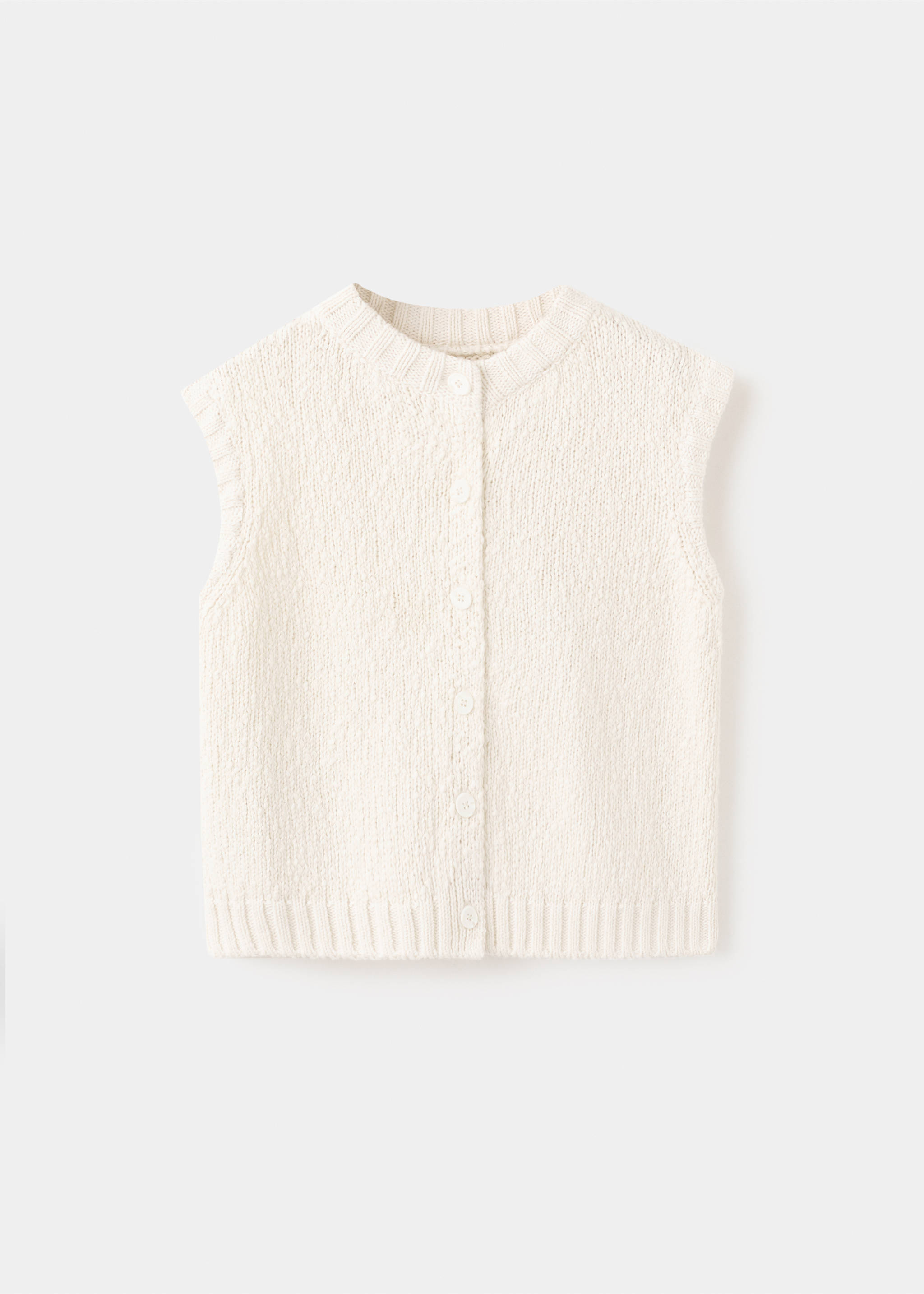 Strickpullunder mit Knöpfen - Artikel ohne Model, Elfenbeinweiß. Ref: 27093710-00.