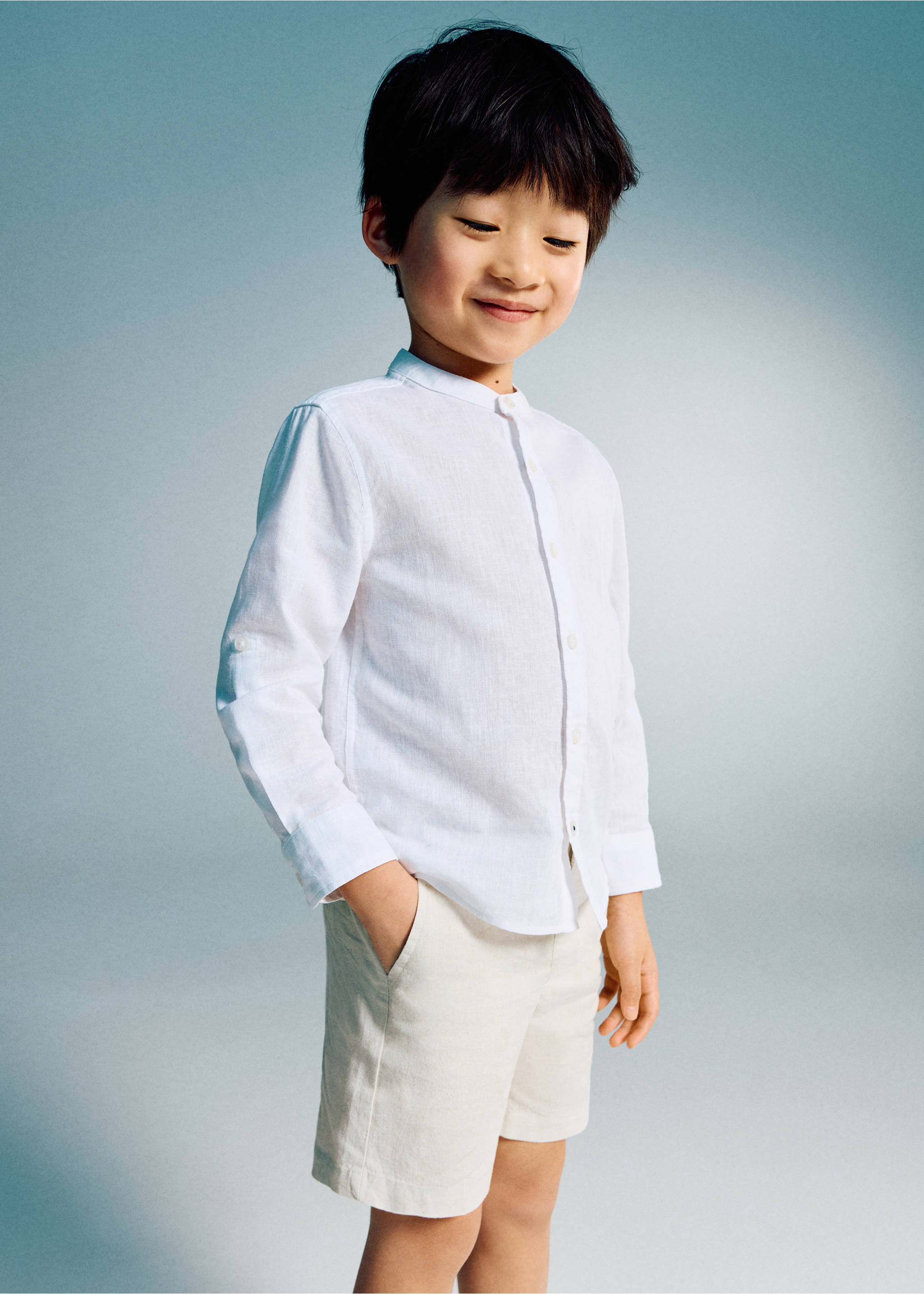 Linen-blend Bermuda shorts - General plane, Sand. Ref: 27093714-00.