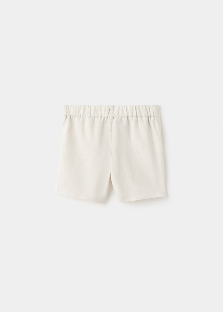 Linen-blend Bermuda shorts — Sand