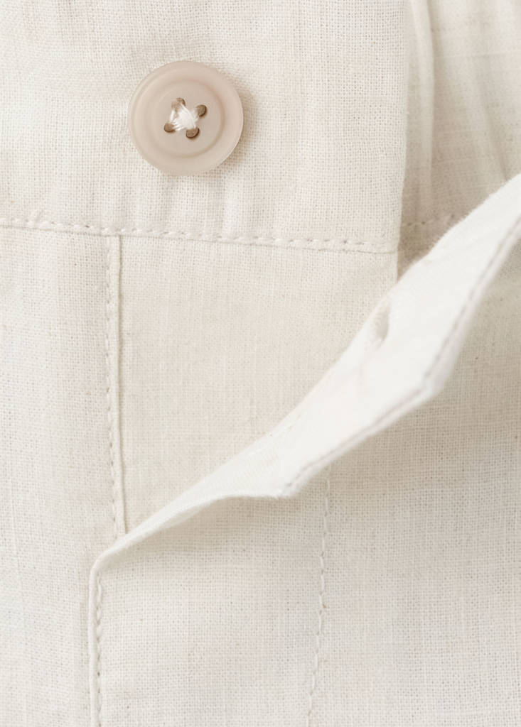 Linen-blend Bermuda shorts — Sand