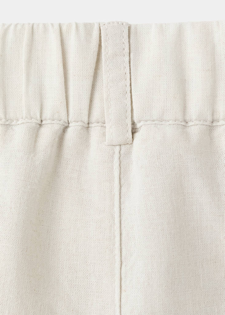 Linen-blend Bermuda shorts — Sand