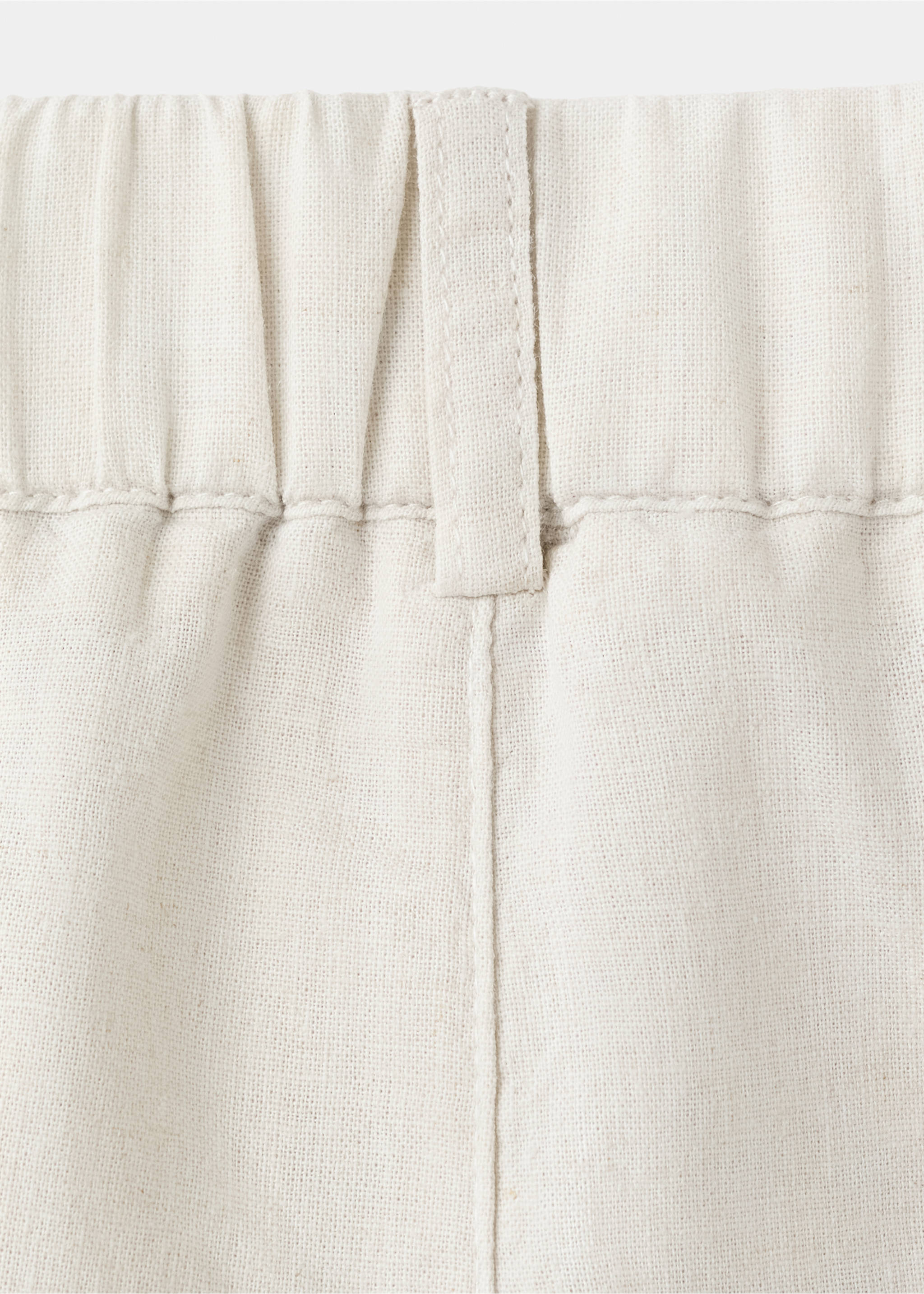 Linen-blend Bermuda shorts - Details of the article 0, Sand. Ref: 27093714-00.
