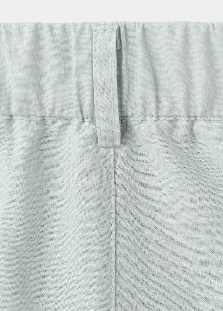 Linen-blend Bermuda shorts — Aqua Green