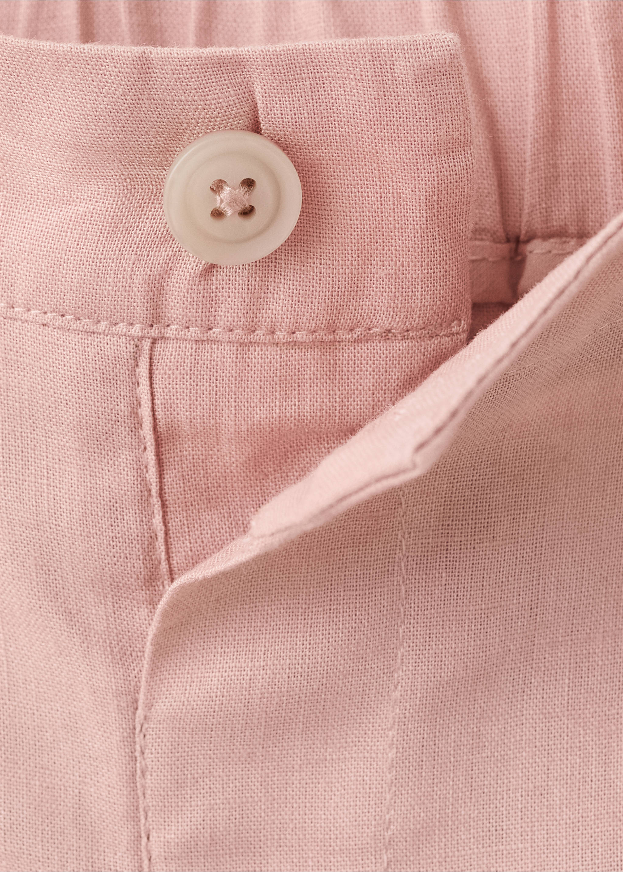 Linen-blend Bermuda shorts - Details of the article 8, Pale Pink. Ref: 27093714-00.