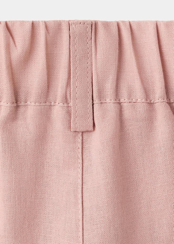 Linen-blend Bermuda shorts — Pale Pink