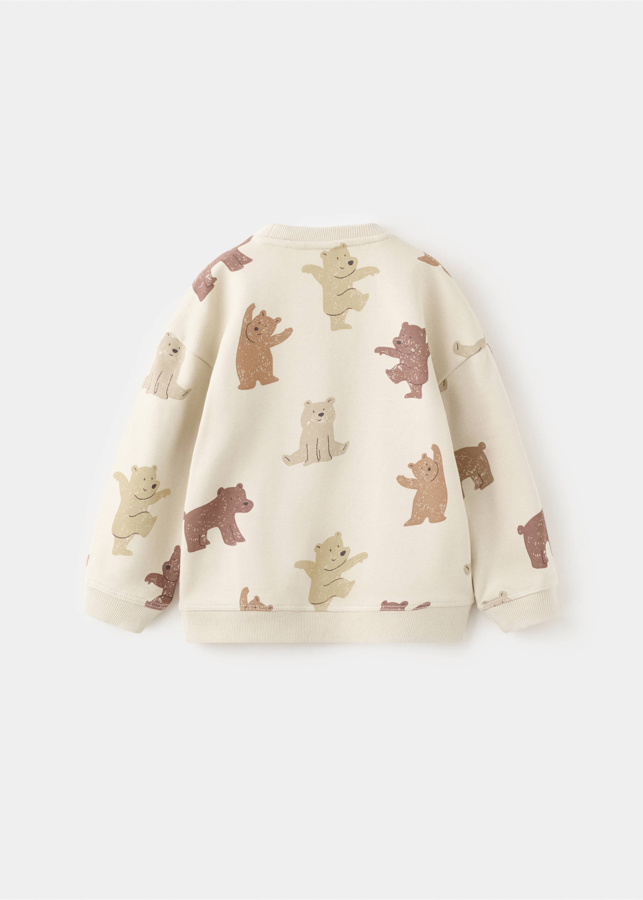 Sweatshirt estampada com urso - Verso do artigo, Areia. Ref: 27093716-00.