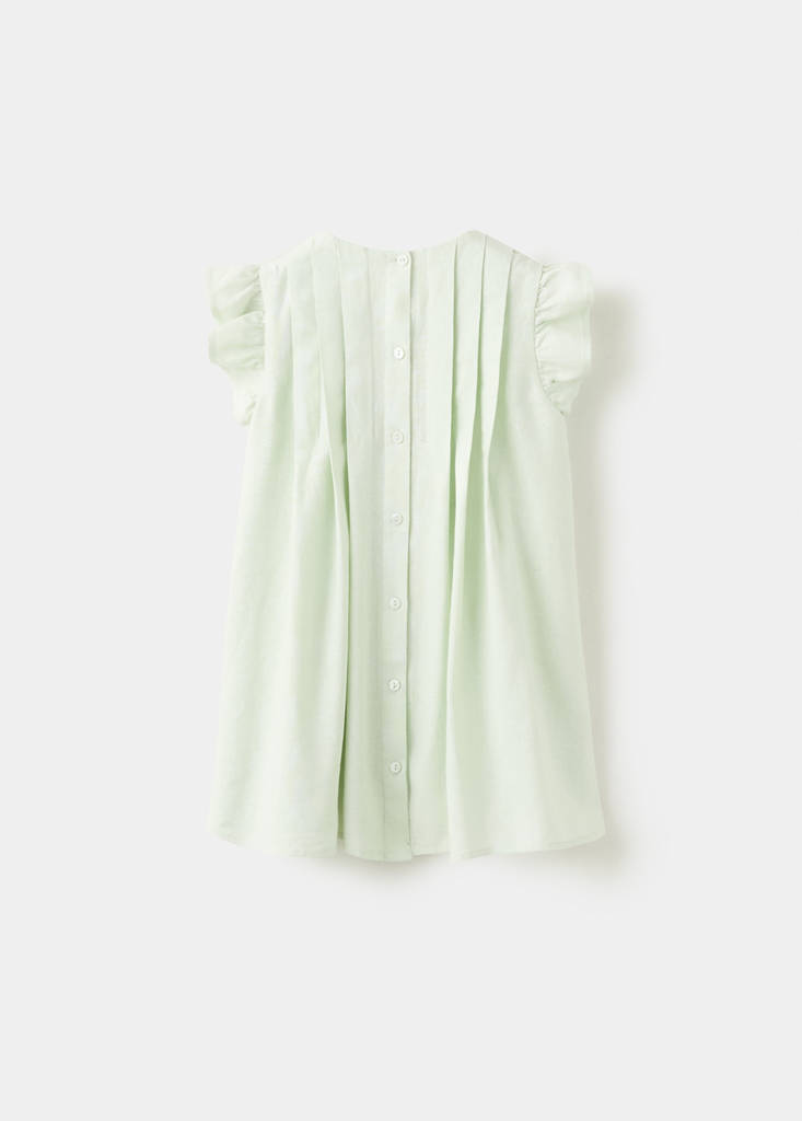 Leinenkleid mit Volants — Pastellgrün