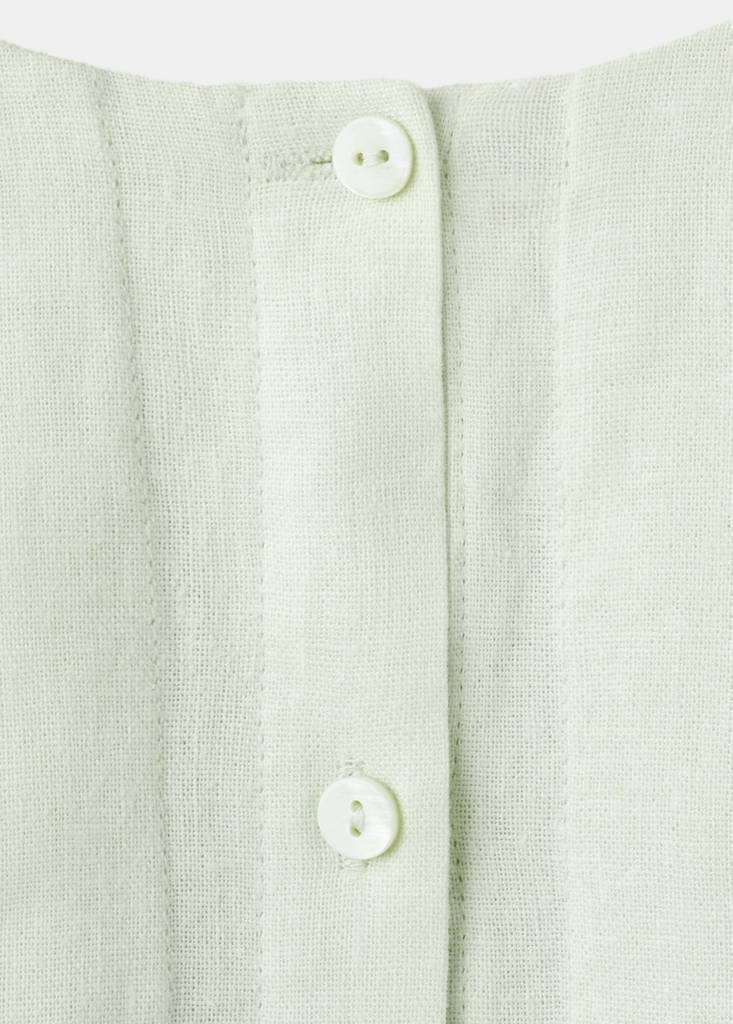Leinenkleid mit Volants — Pastellgrün