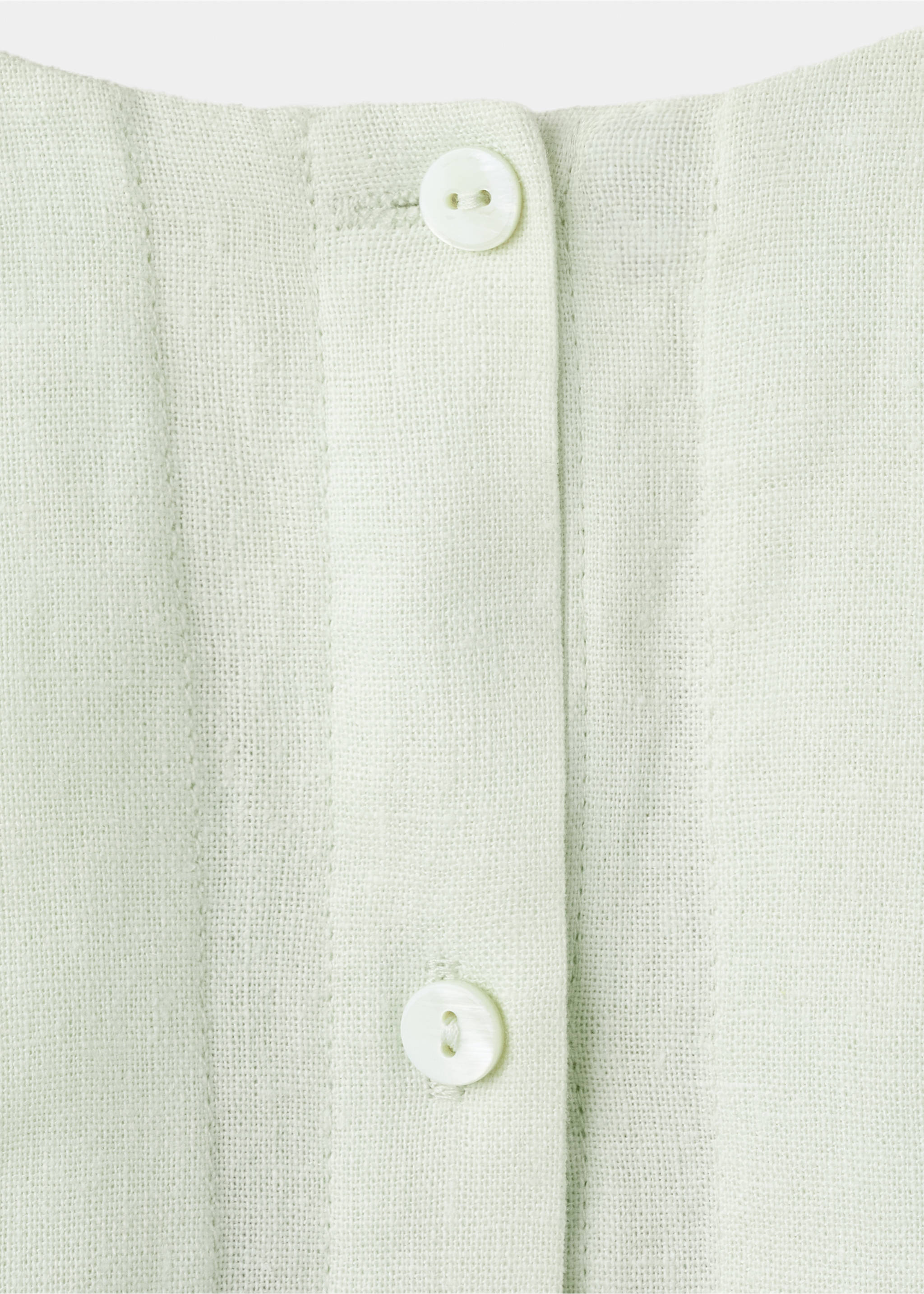 Ruffled linen dress - Details of the article 0, Pastel Green. Ref: 27093720-00.