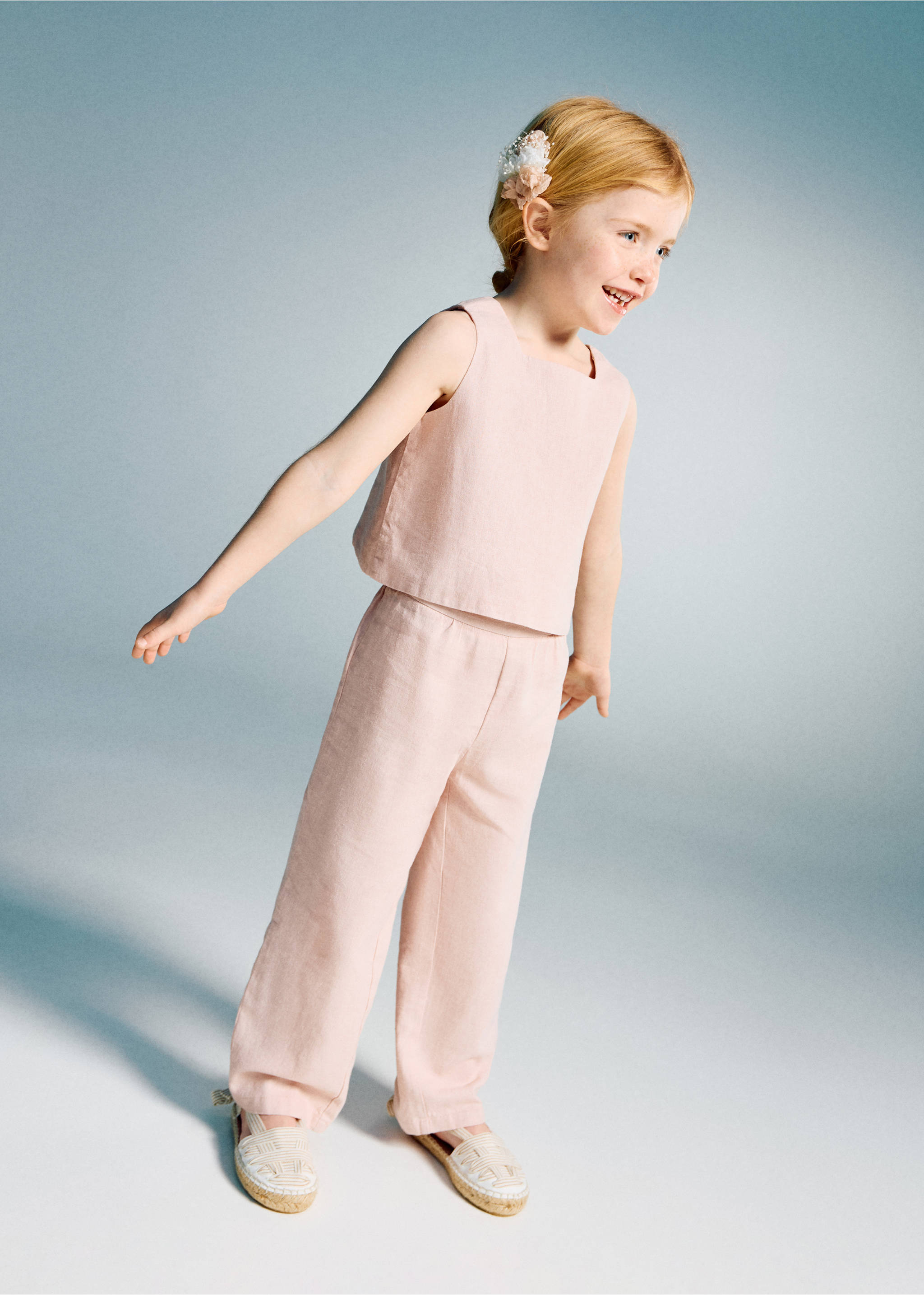 Blusa lino - Plano general, Rosa pastel. Ref: 27093721-00.