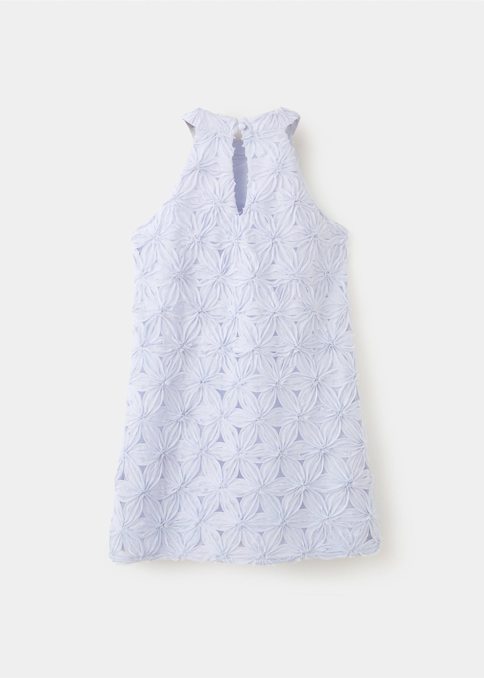 Halter-neck floral dress - Reverse of the article, Blue. Ref: 27093722-00.