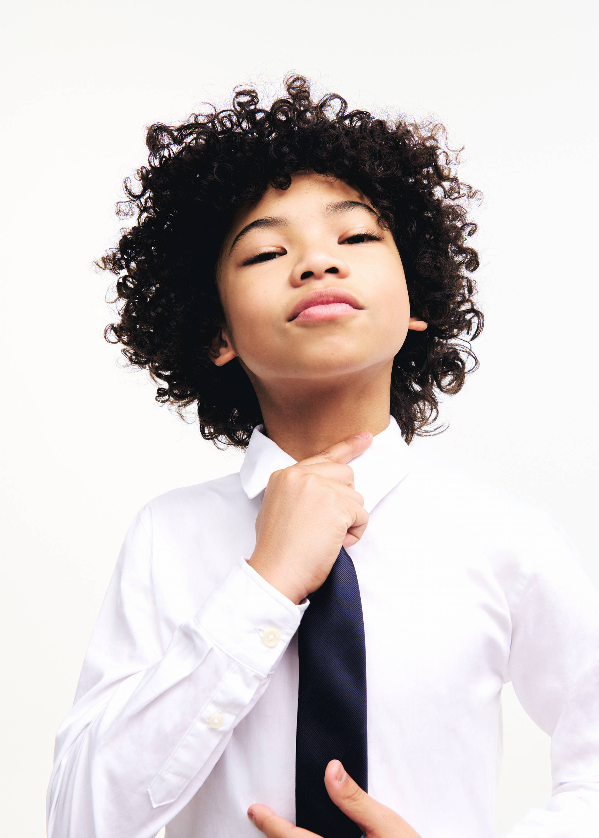 100%棉质衬衫领连衣裙 - null