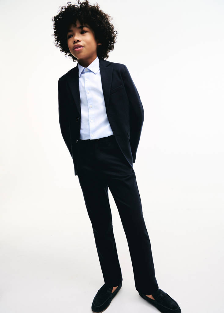 Straight suit trousers — Navy