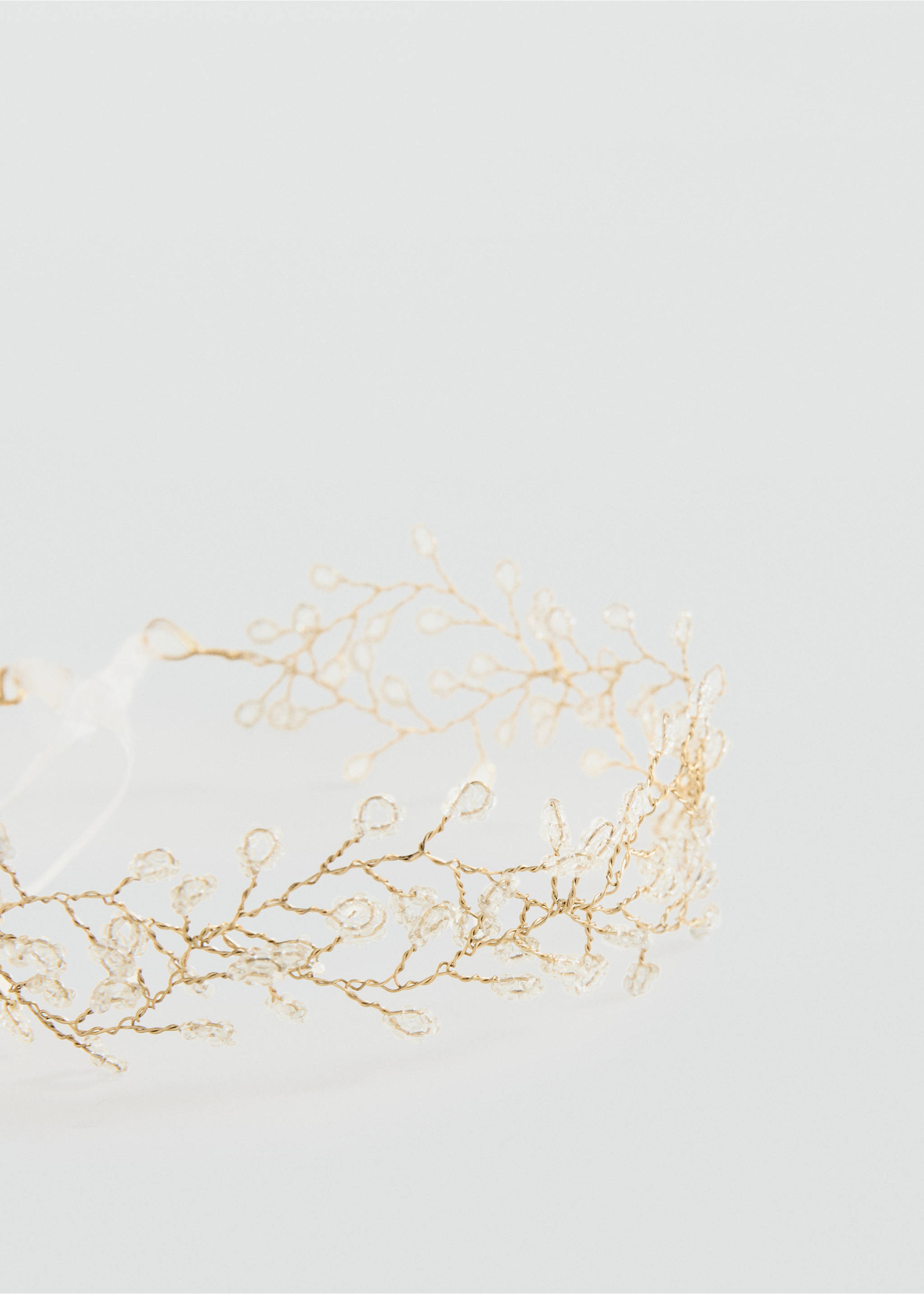 Crystal headband - Details of the article 1, Gold. Ref: 27093728-00.