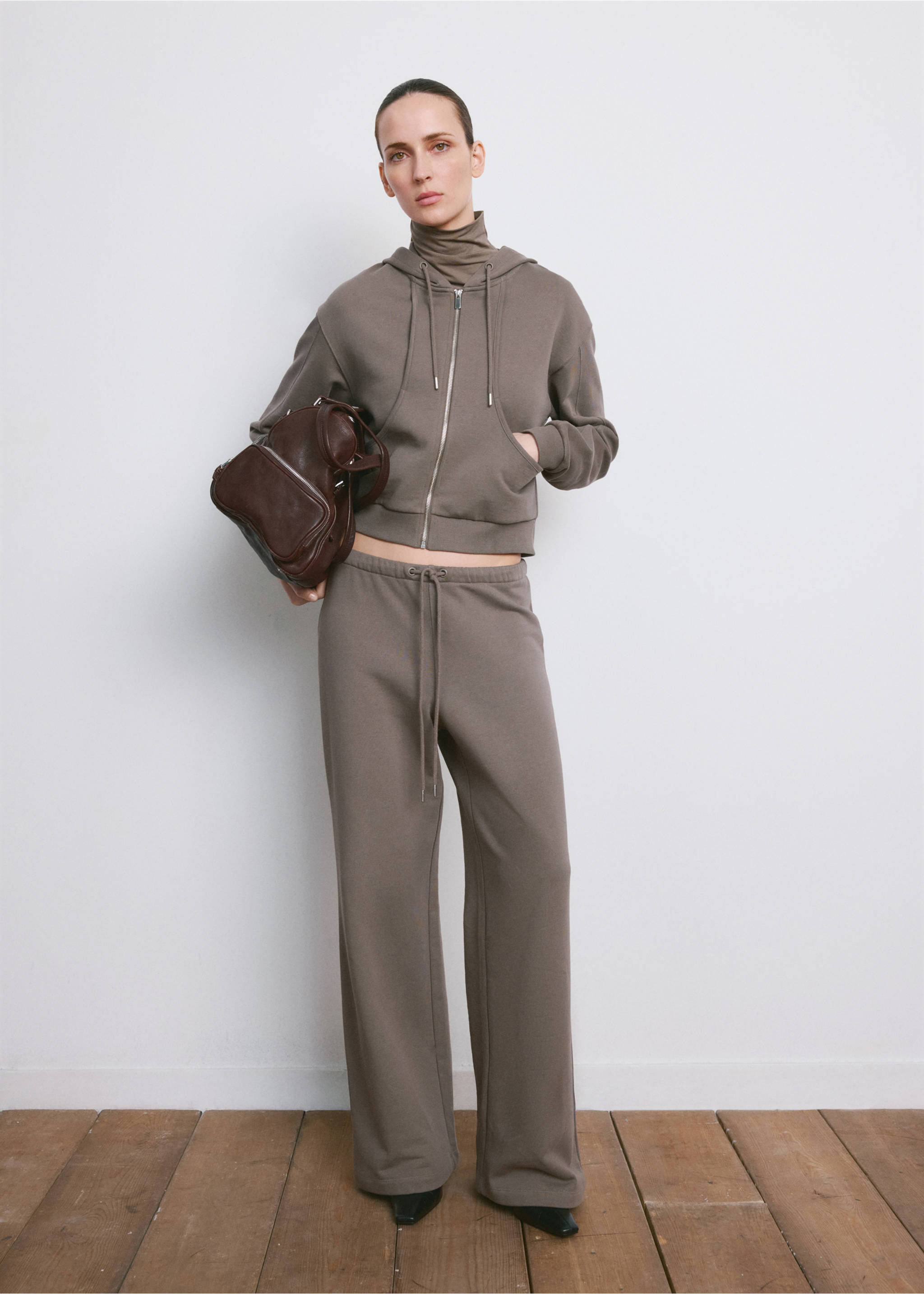 Sudadera costuras contraste - Plano general, Gris. Ref: 27093730-00.