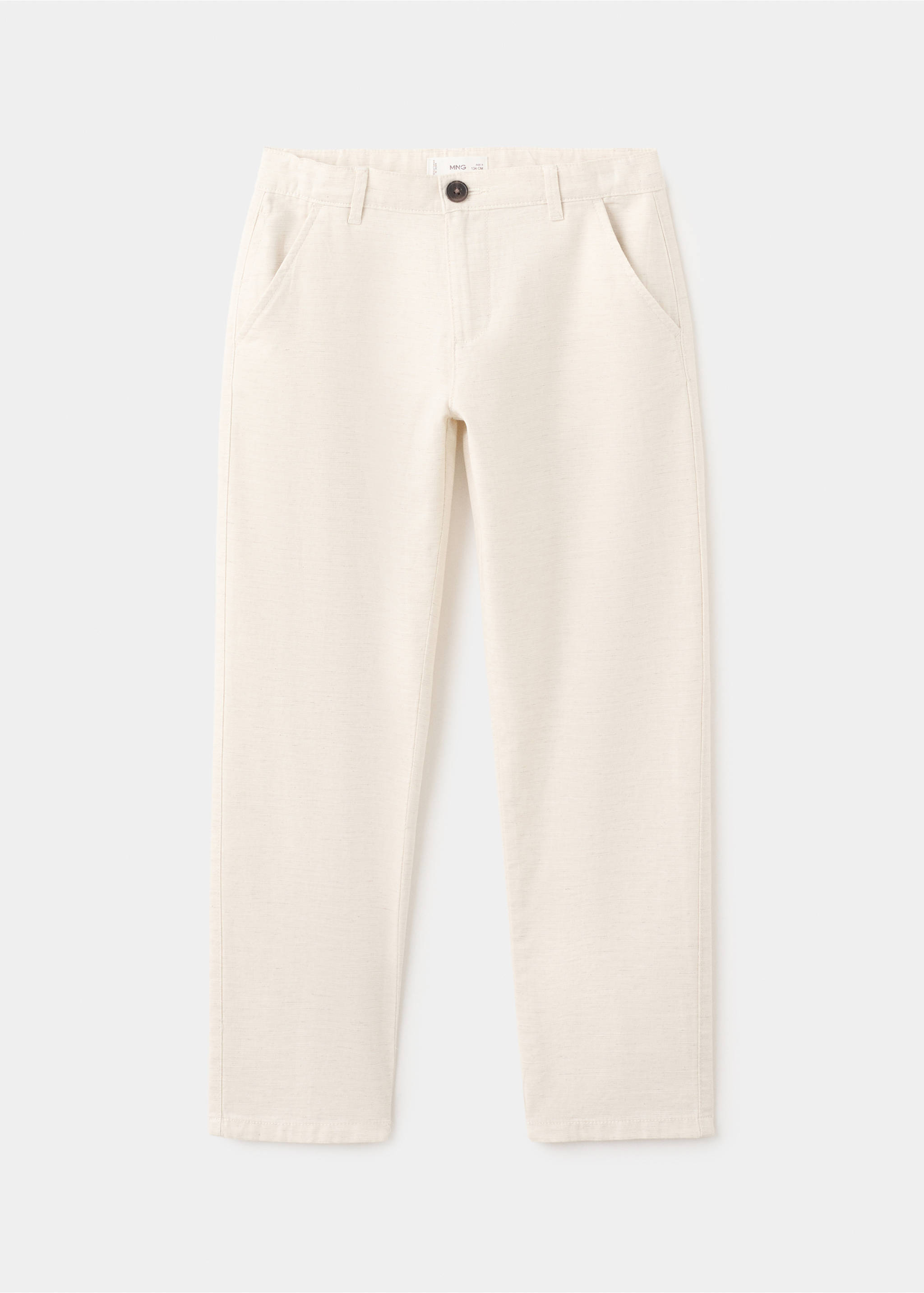 Pantalon droit coton - Article sans modèle, Beige. Ref: 27093731-00.