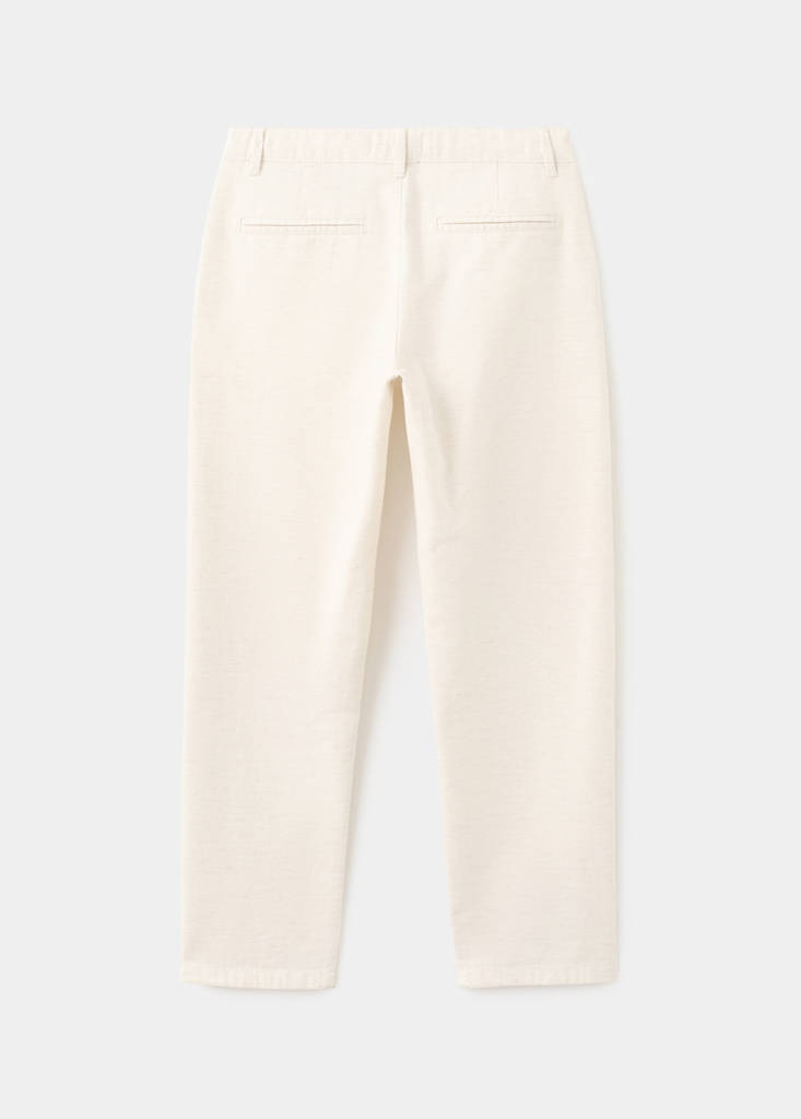 Straight-fit cotton trousers — Beige