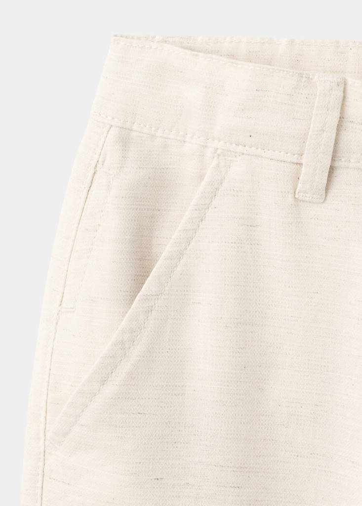 Straight-fit cotton trousers — Beige