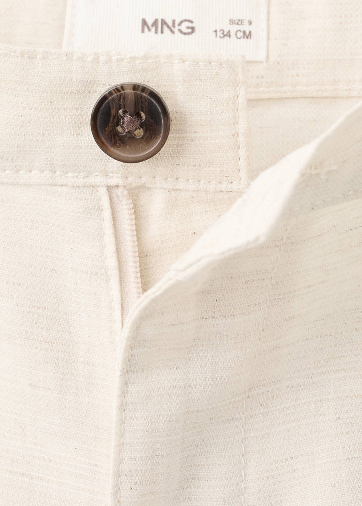 Straight-fit cotton trousers — Beige