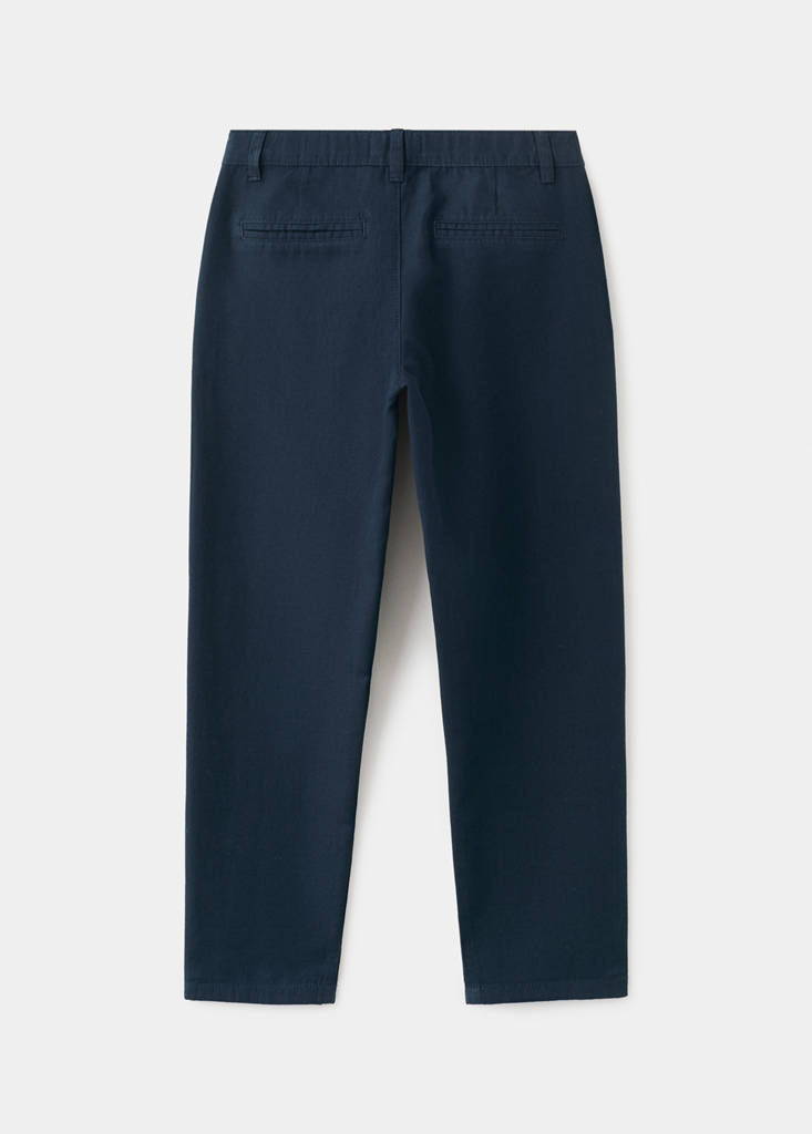 Straight-fit cotton trousers — Navy