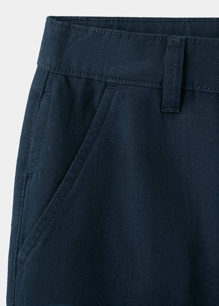 Straight-fit cotton trousers — Navy