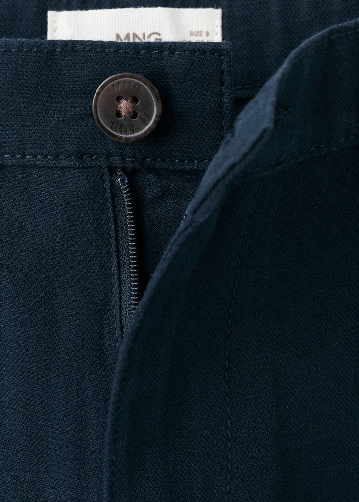 Straight-fit cotton trousers — Navy