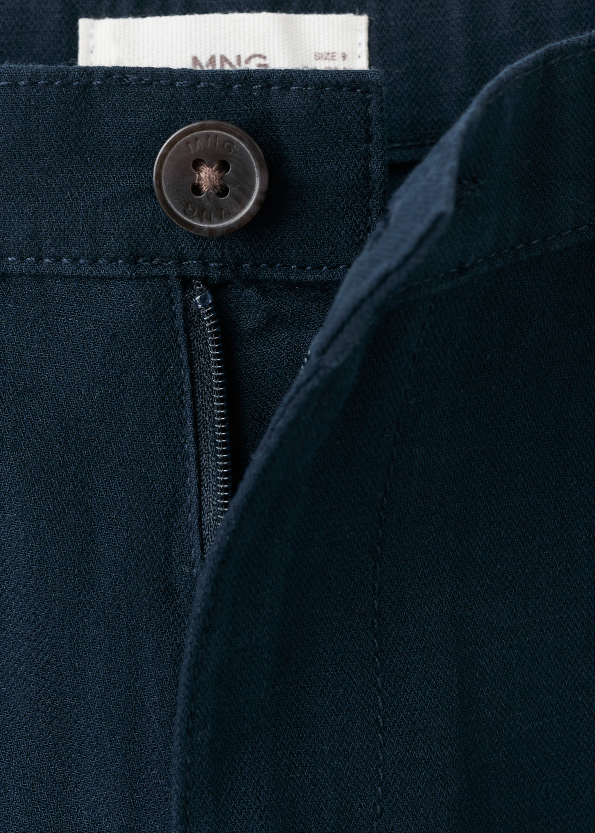Straight-fit cotton pants - Details of the article 0, Navy. Ref: 27093731-00.