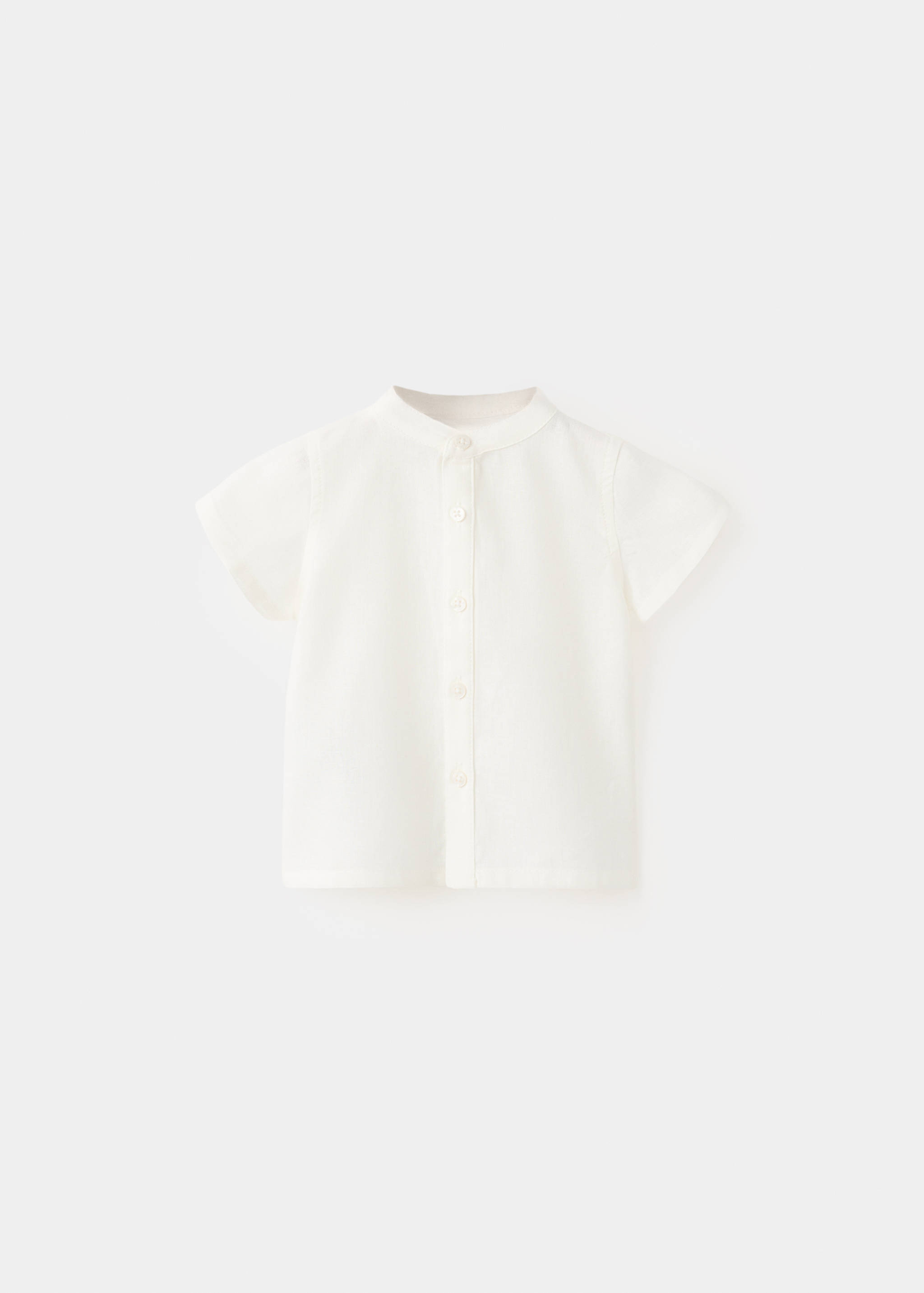 Linen-blend short-sleeve shirt - Article without model