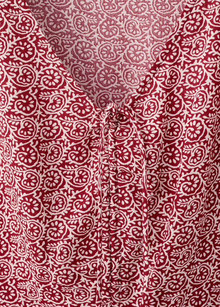 Printed bow dress — Red