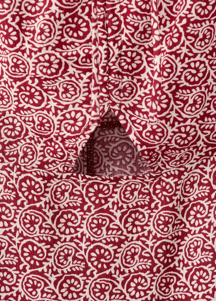 Printed bow dress — Red