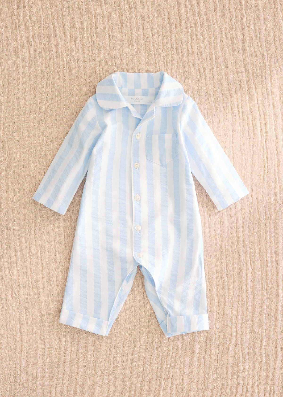 Thick striped romper pyjamas — Blue