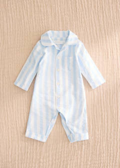 Thick striped romper pyjamas — Blue 1