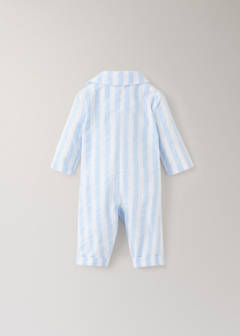 Thick striped romper pyjamas — Blue 2