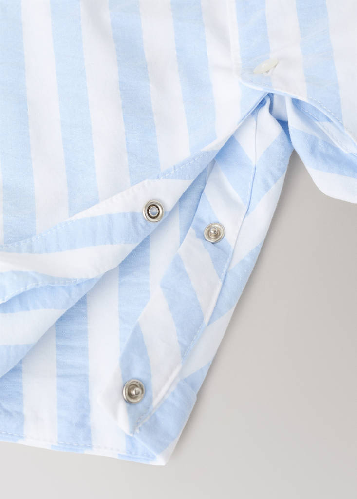 Thick striped romper pyjamas — Blue
