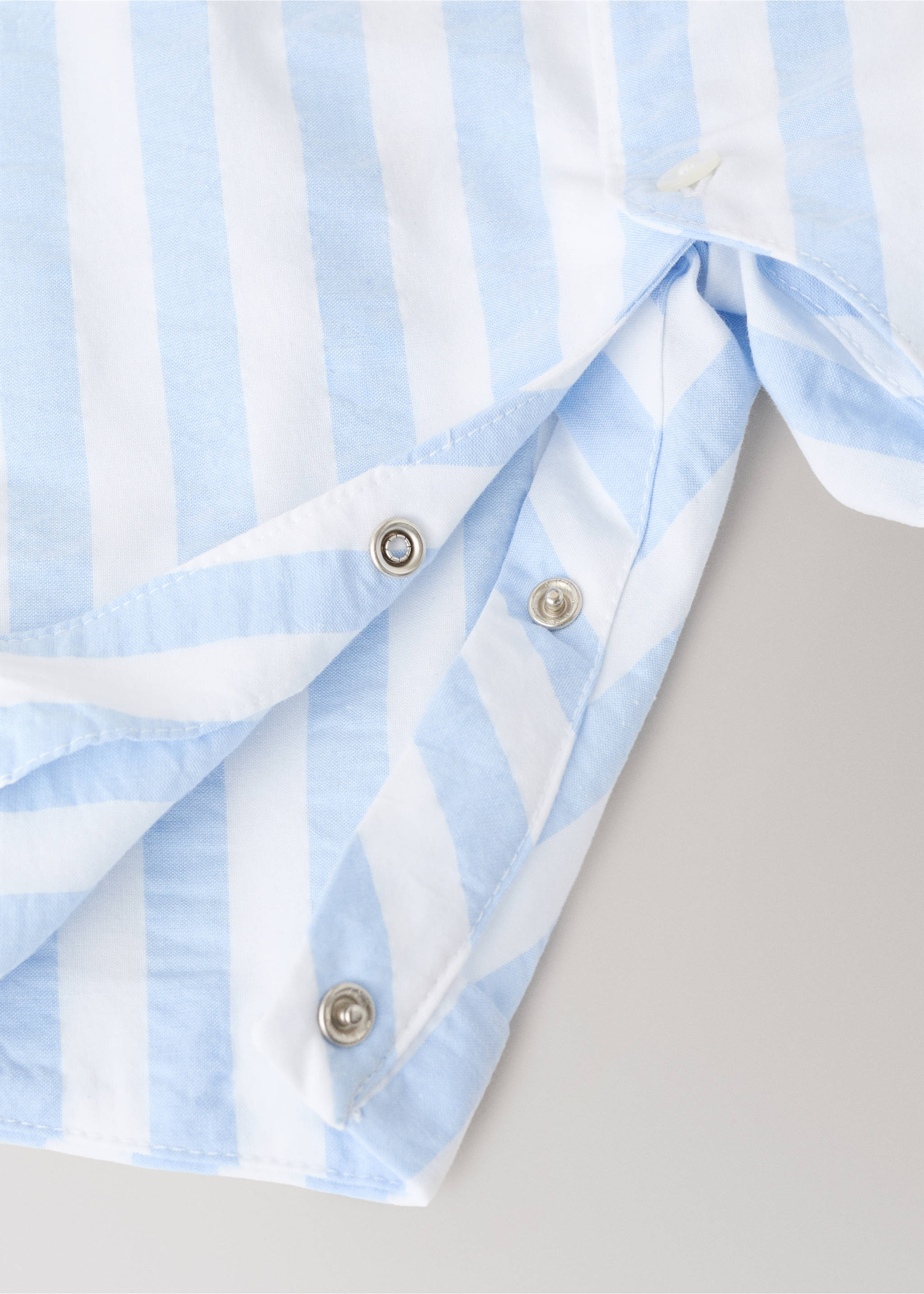 Thick-striped footed pajamas - Details of the article 3, Blue. Ref: 27093737-00.