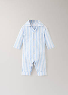 Thick striped romper pyjamas — Blue 5