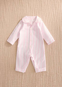 Thick striped romper pyjamas — Pastel Pink 1