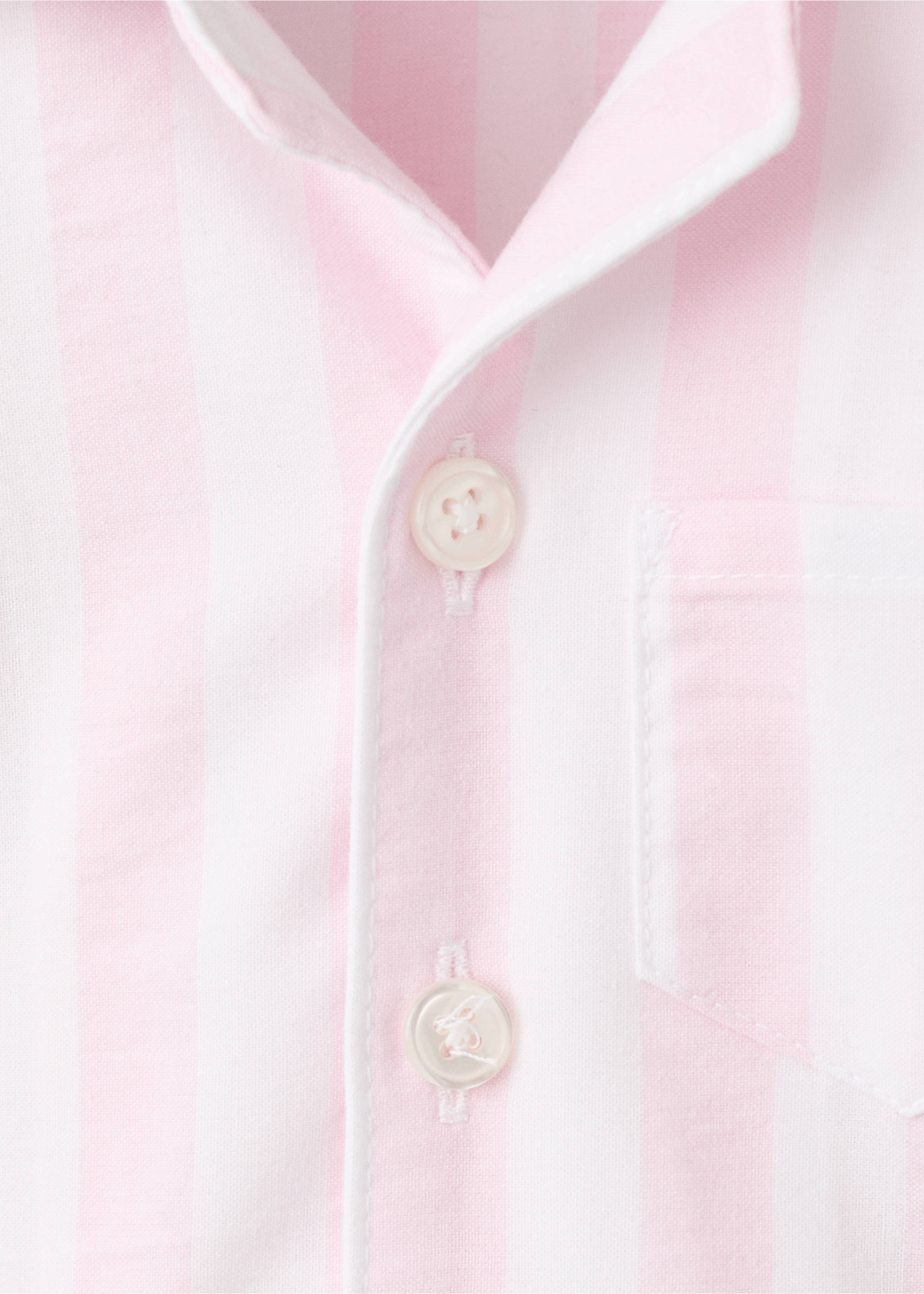 Thick-striped footed pajamas - Details of the article 2, Pastel Pink. Ref: 27093738-00.