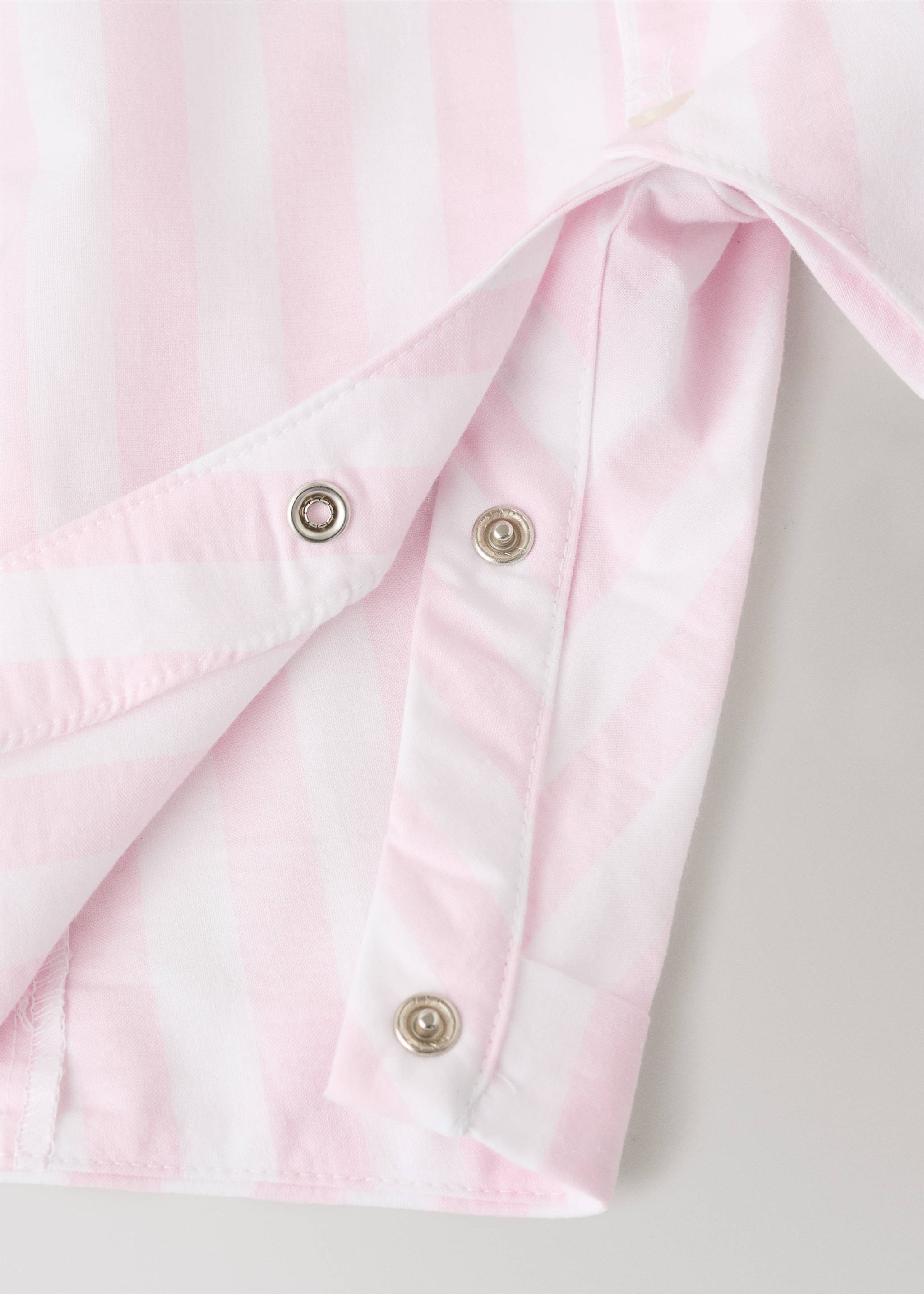 Thick-striped footed pajamas - Details of the article 3, Pastel Pink. Ref: 27093738-00.