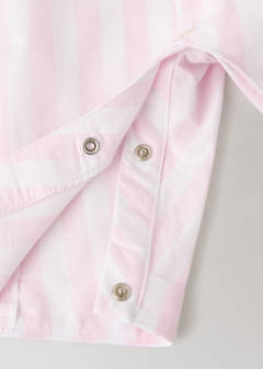Thick striped romper pyjamas — Pastel Pink 4