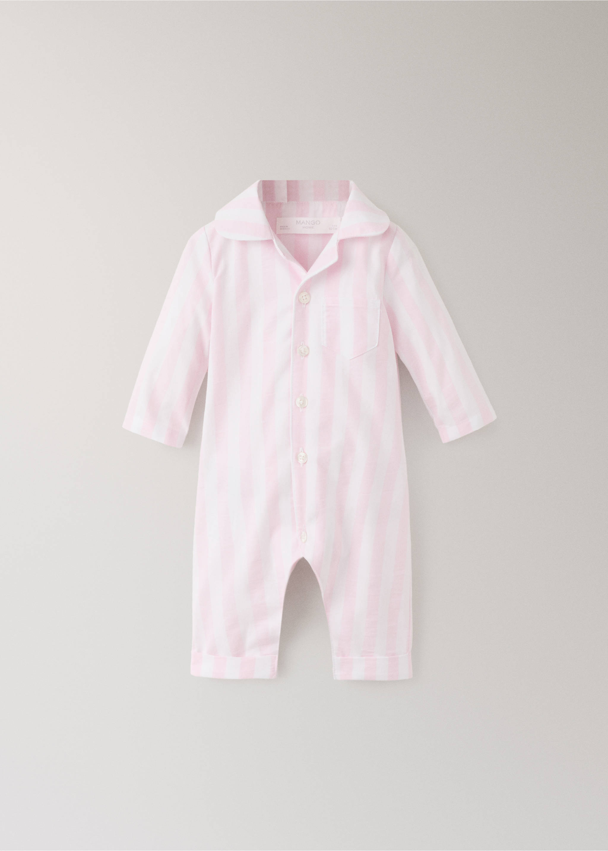 Thick striped romper pyjamas - Article without model, Pastel Pink. Ref: 27093738-00.