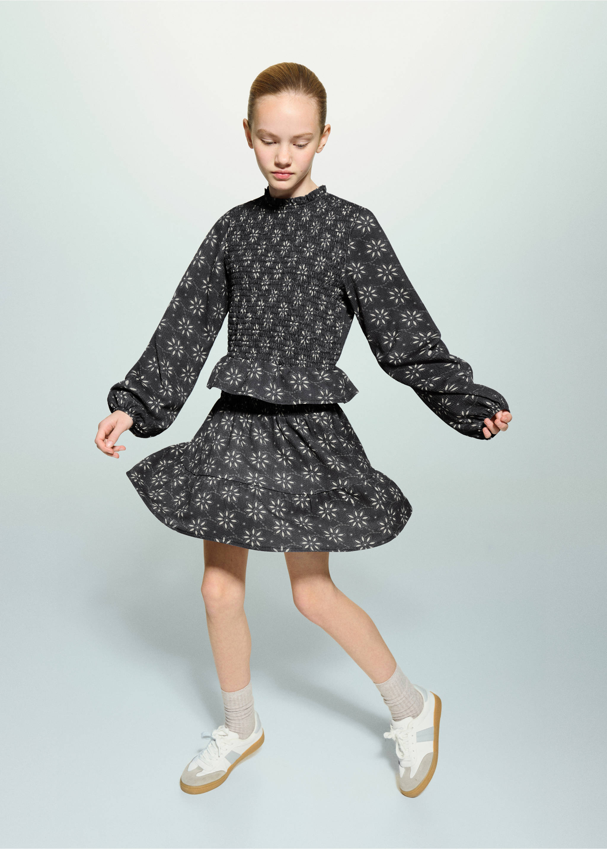 Floral print skirt - General plane, Navy. Ref: 27093741-00.