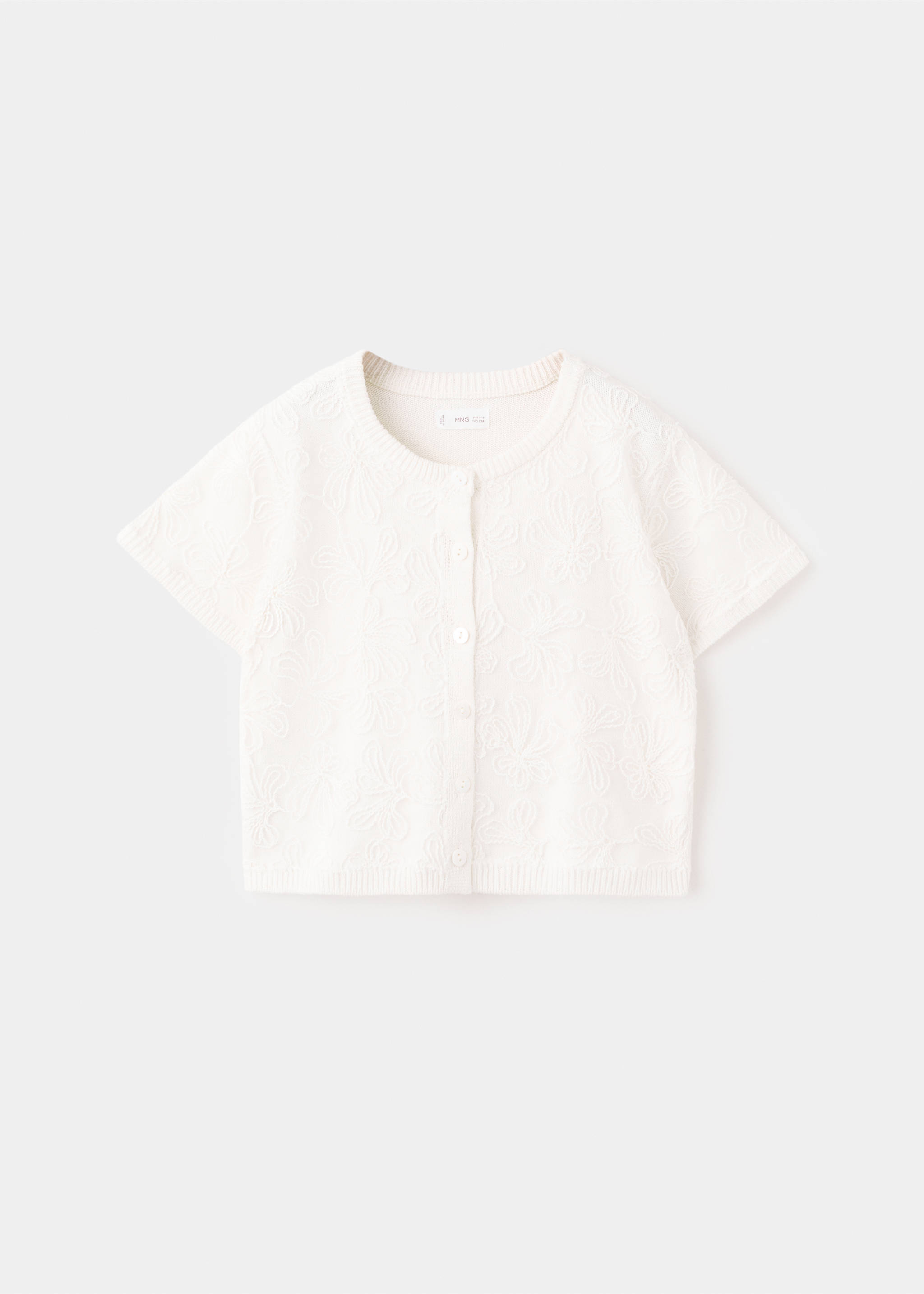 Floral embroidered knitted cardigan - Article without model, Off White. Ref: 27094042-00.