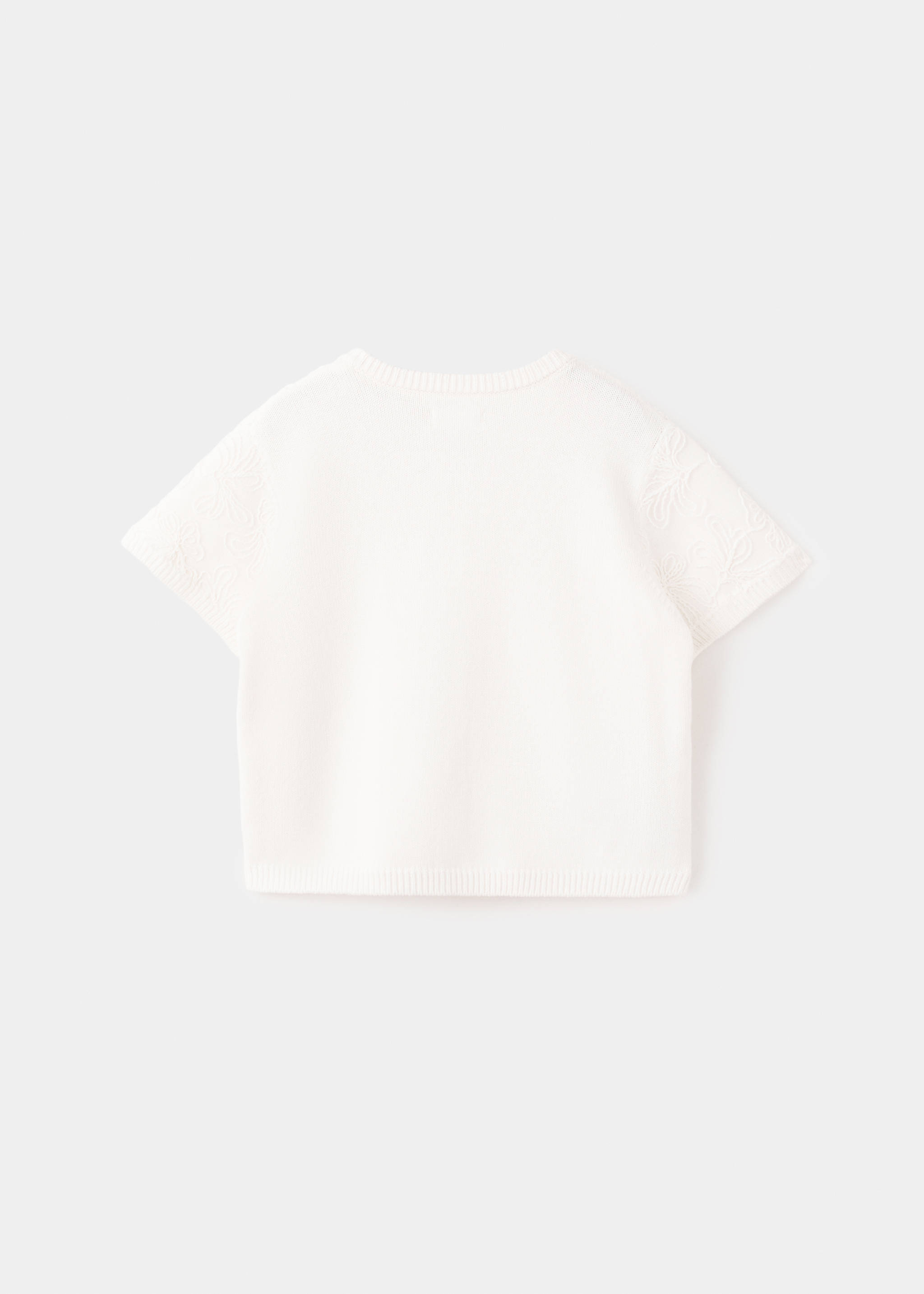 Трикотажний кардиган із квітковою вишивкою - Зворотна сторона товару